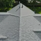 Residential house roof with asphalt shingles overhead view in Kansas City, MO
